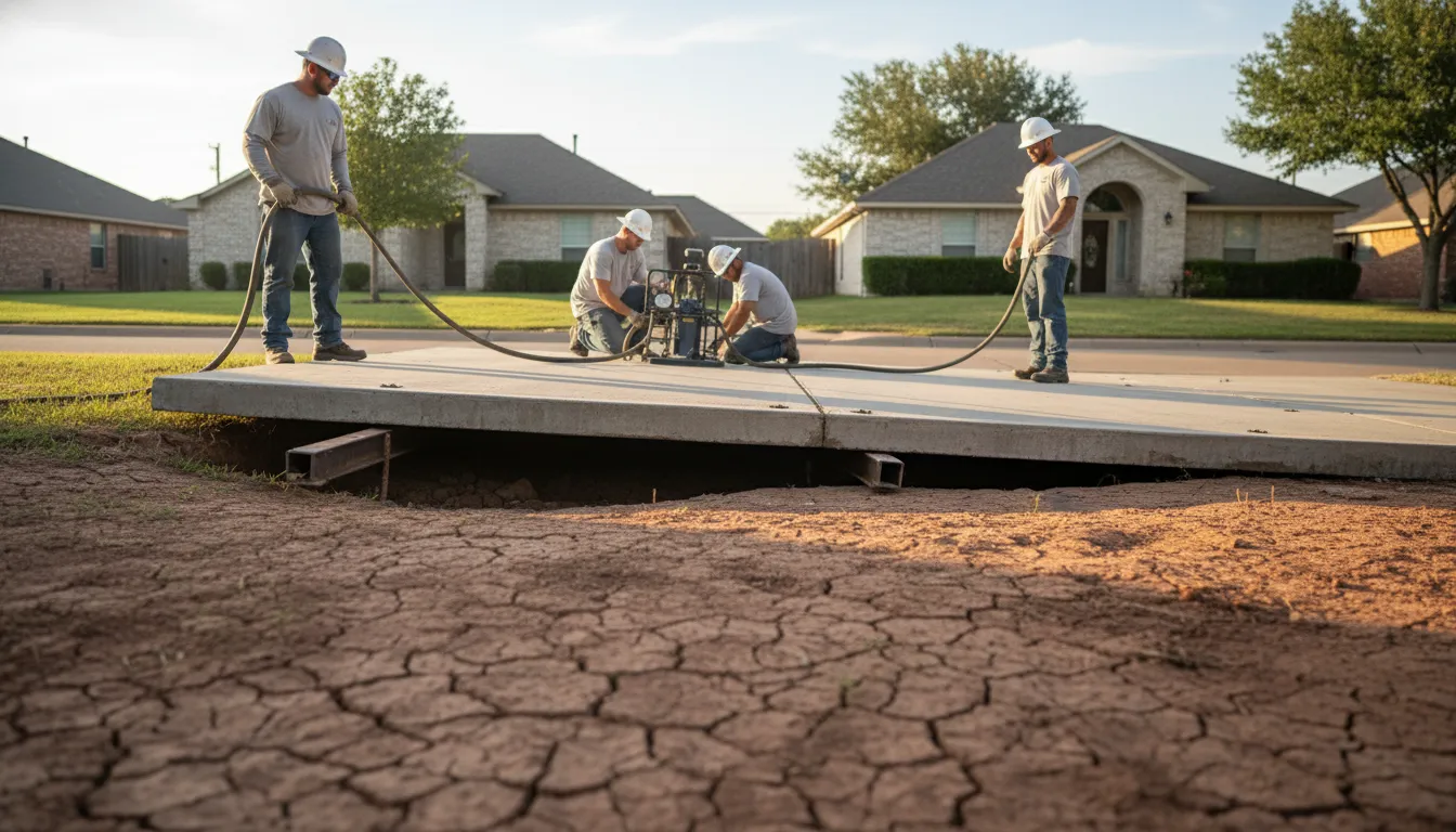 Dallas driveway concrete leveling with PolyLevel foam