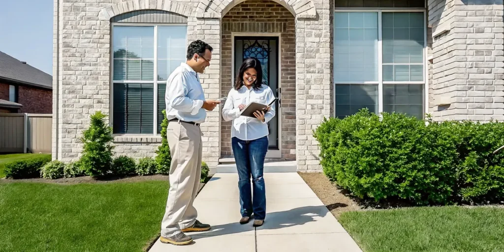 Texas homebuyer reviewing a foundation evaluation