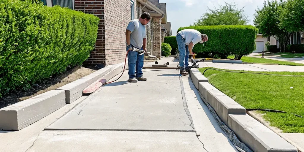Concrete repair vs replacement for a sunken North Texas driveway