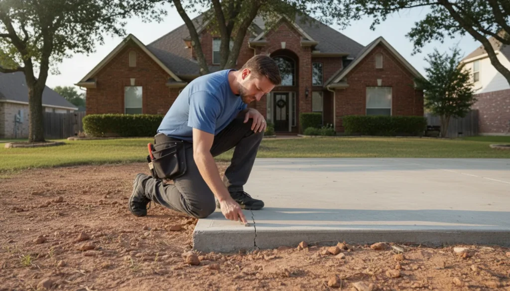 Foundation crack repair cost inspection at a North Texas home