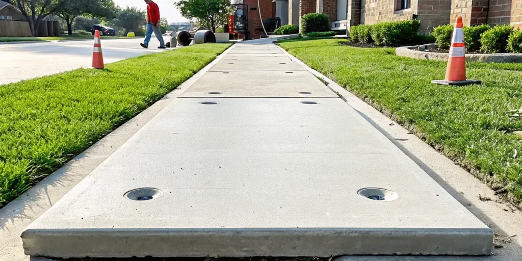 North Texas sidewalk leveling repair for a trip hazard