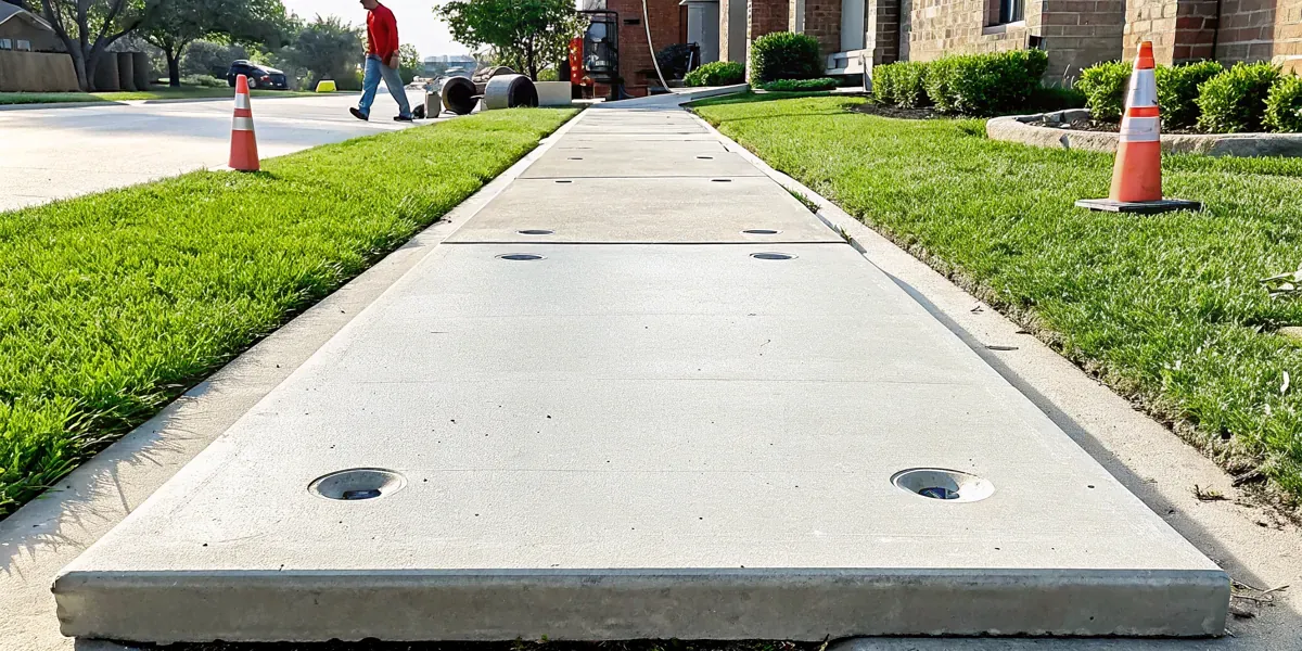 North Texas sidewalk leveling repair for a trip hazard