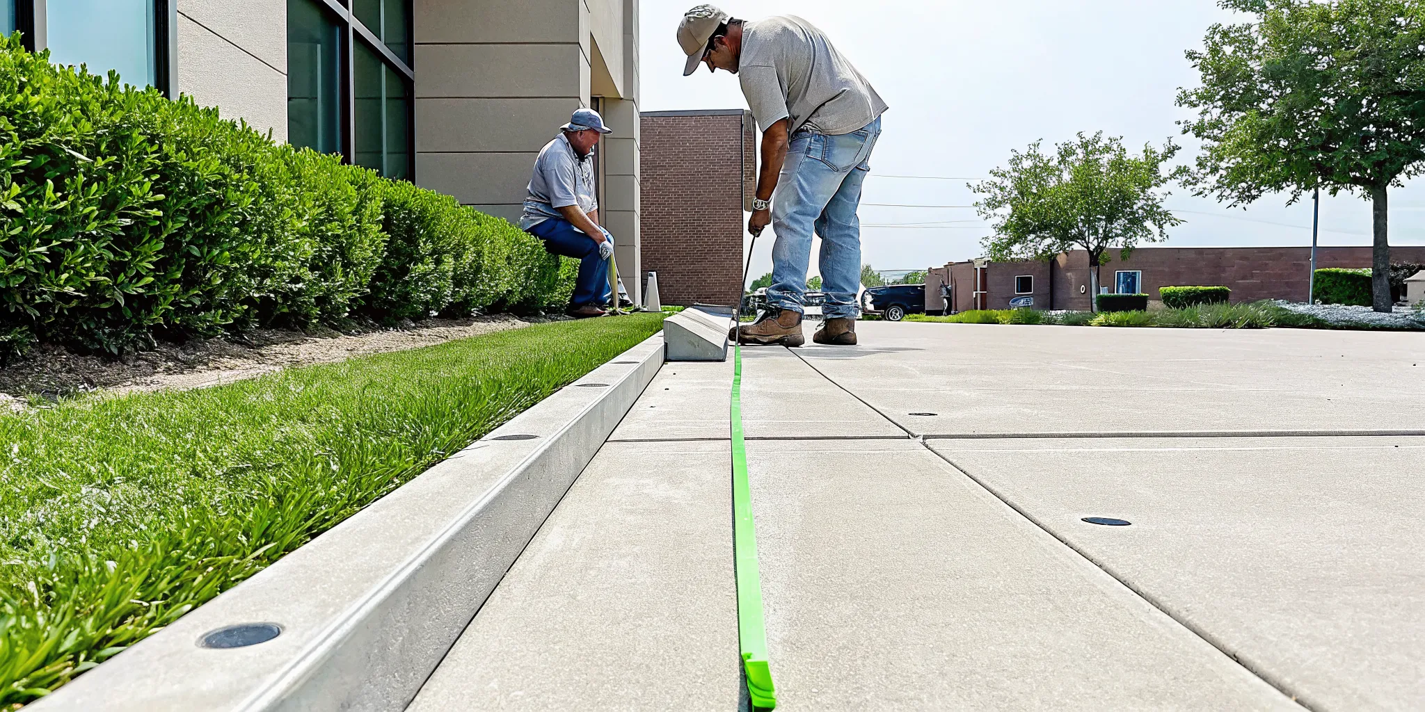 Leveling a sunken concrete sidewalk in Dallas-Fort Worth.