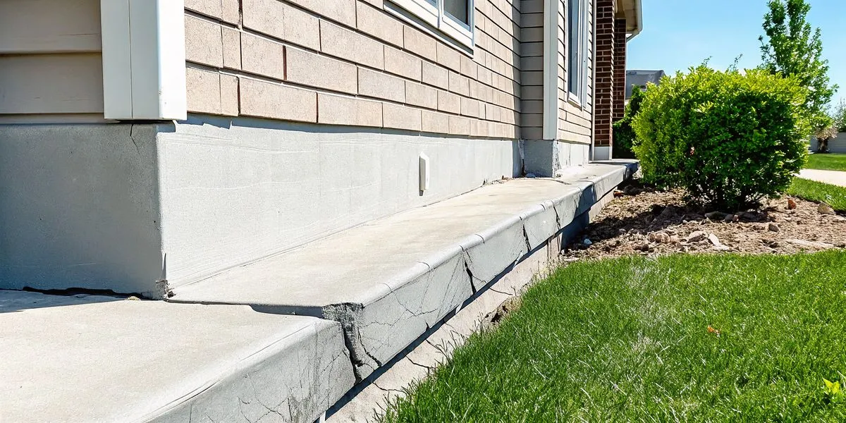 Bowing foundation wall with horizontal cracks in a North Texas home