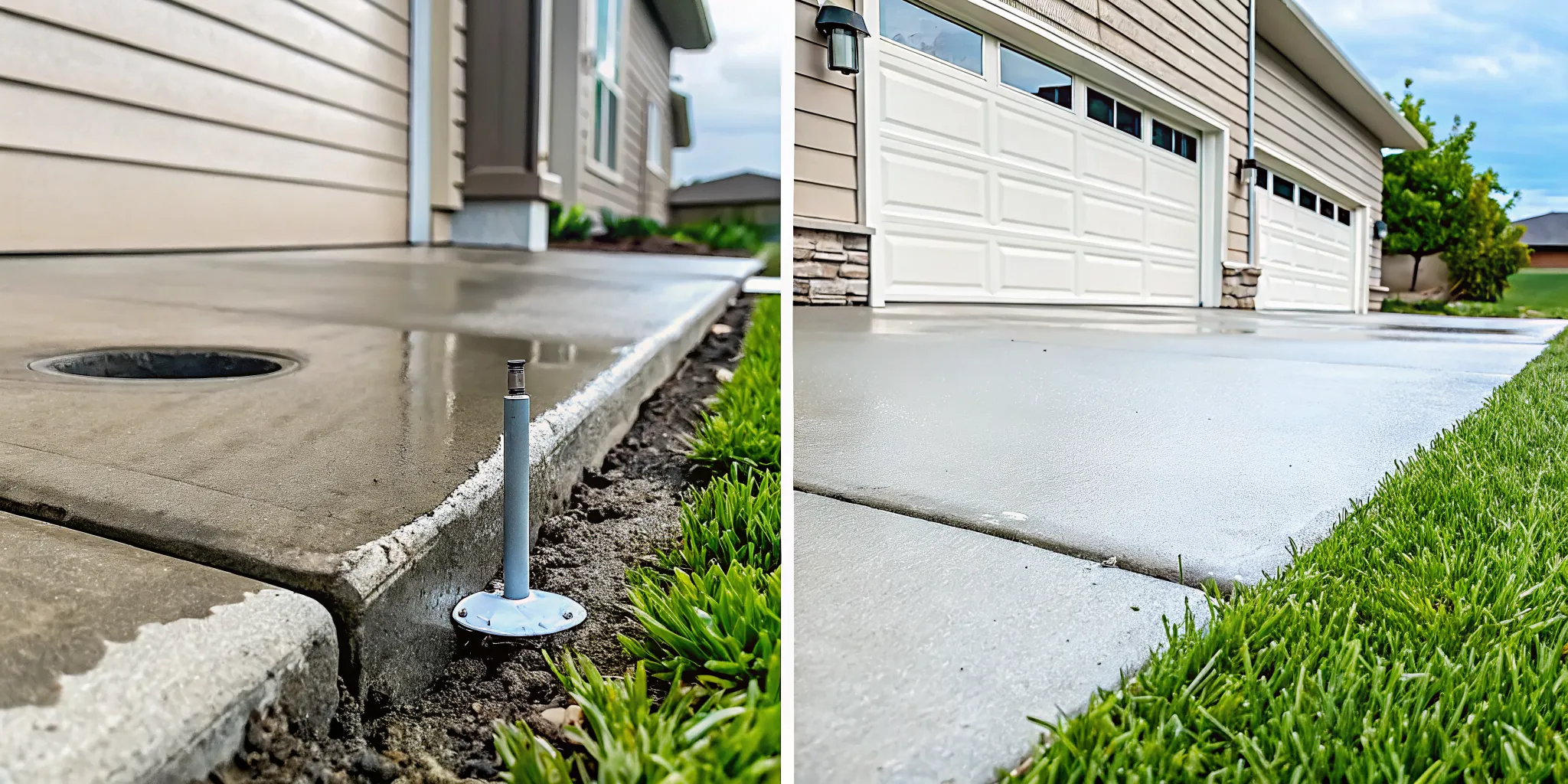 PolyLevel lifts uneven concrete to fix drainage problems by creating a proper slope.