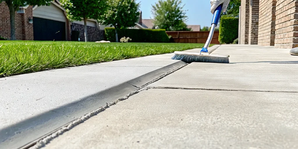 Preparing a cracked driveway for repair in Dallas, TX.