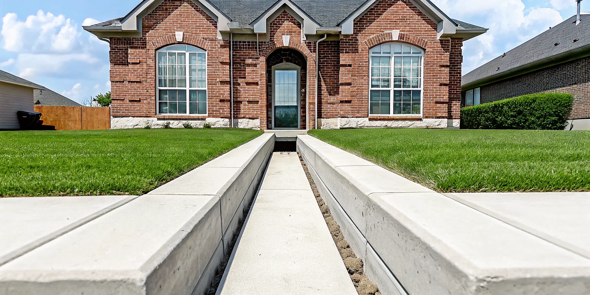 Foundation of a Dallas Fort Worth home with a large crack requiring repair.