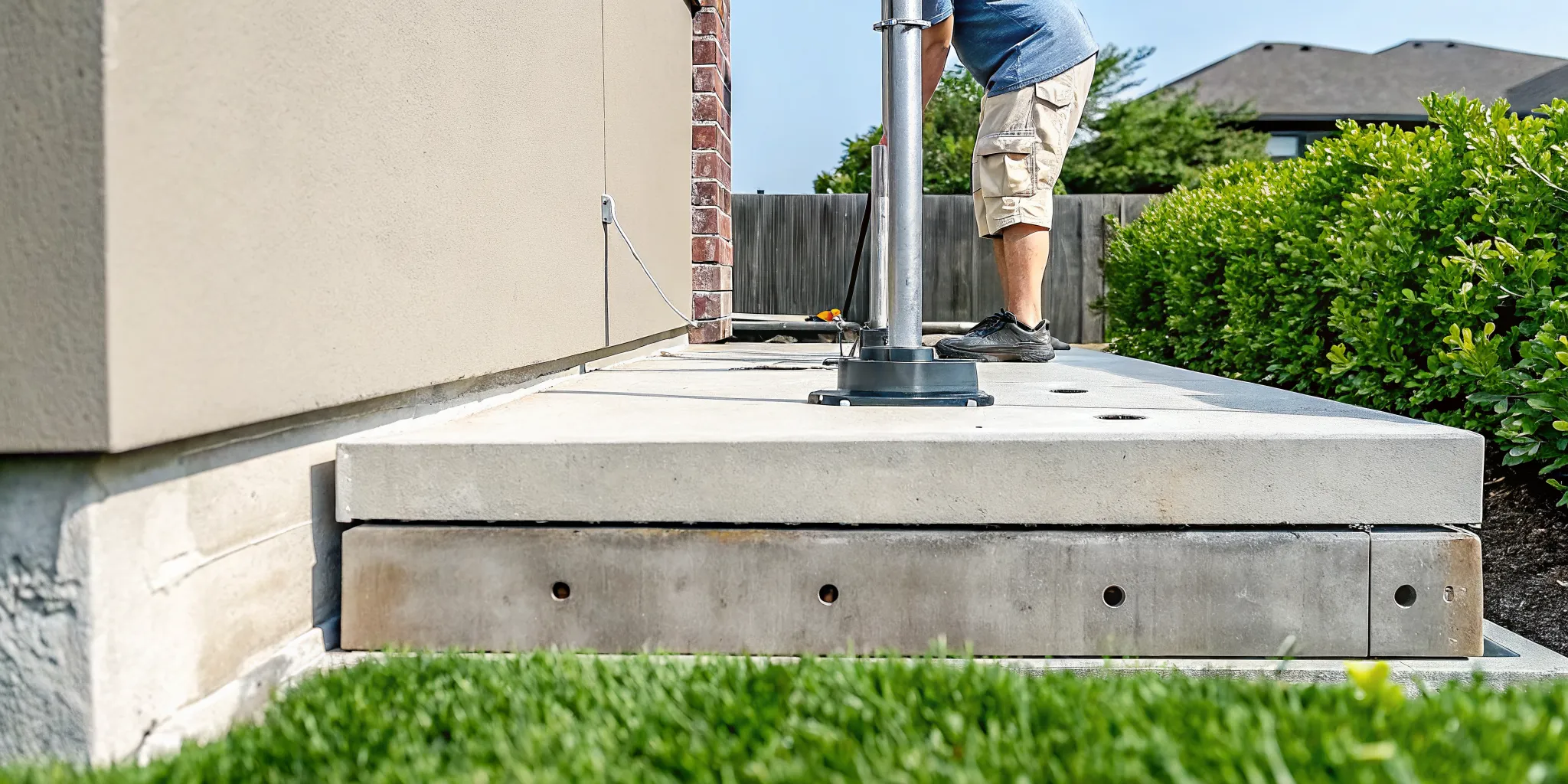 Foundation pier installation stabilizing a home in Dallas Fort Worth.