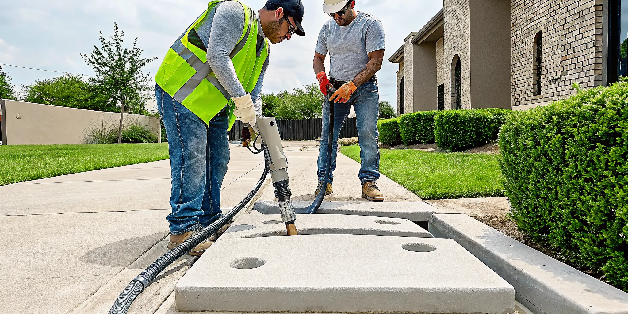 How to fix an uneven sidewalk in Dallas with concrete lifting.