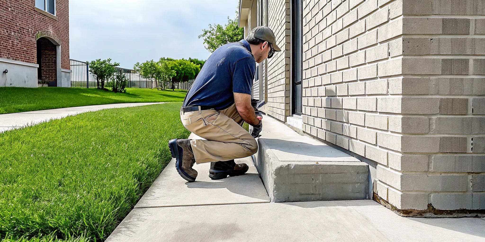 Rockwall foundation repair expert inspecting a home for a free quote.