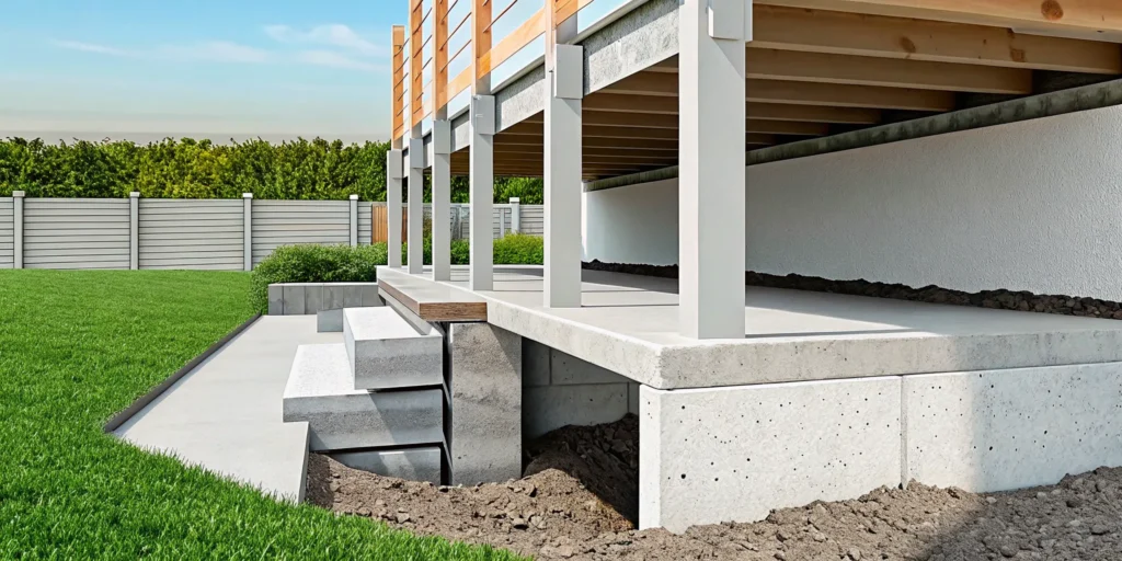 Cross-section illustration comparing pier and beam and slab foundations on Texas clay soil