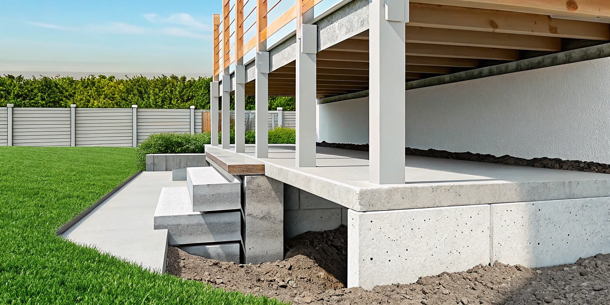 Cross-section illustration comparing pier and beam and slab foundations on Texas clay soil