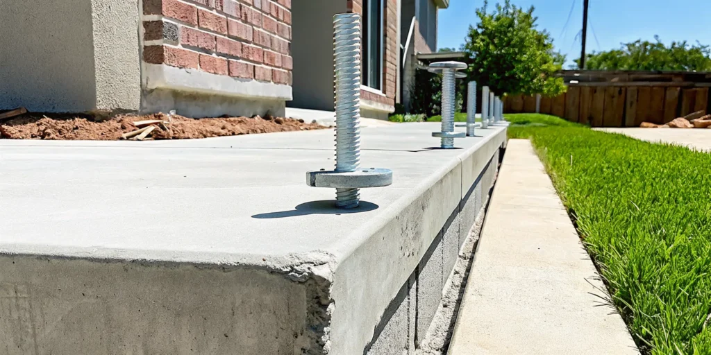 A company installs foundation piers to repair a home in North Texas.